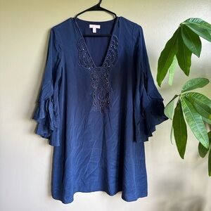 Lilly Pulitzer Navy Tunic with Intricate Detailing